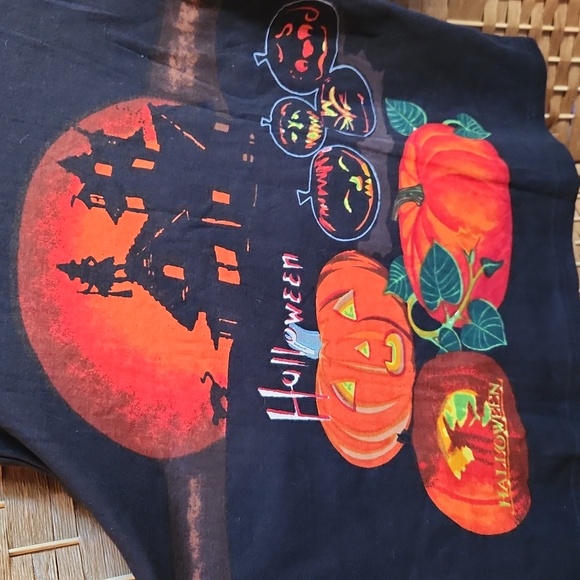Seventh Avenue, Vintage Halloween Women's  Haunted House Pumpkins Shirt - Picture 3 of 6